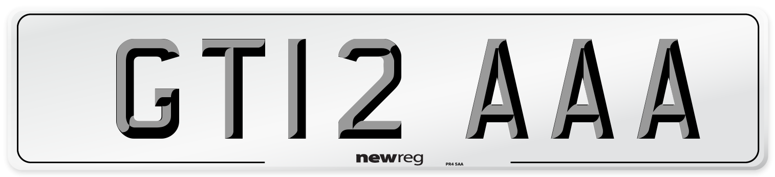 GT12 AAA Number Plate from New Reg